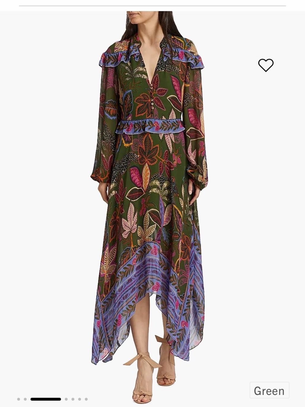 FARM Rio Wild Jungle Handkerchief Midi-Dress - Picture 2 of 16